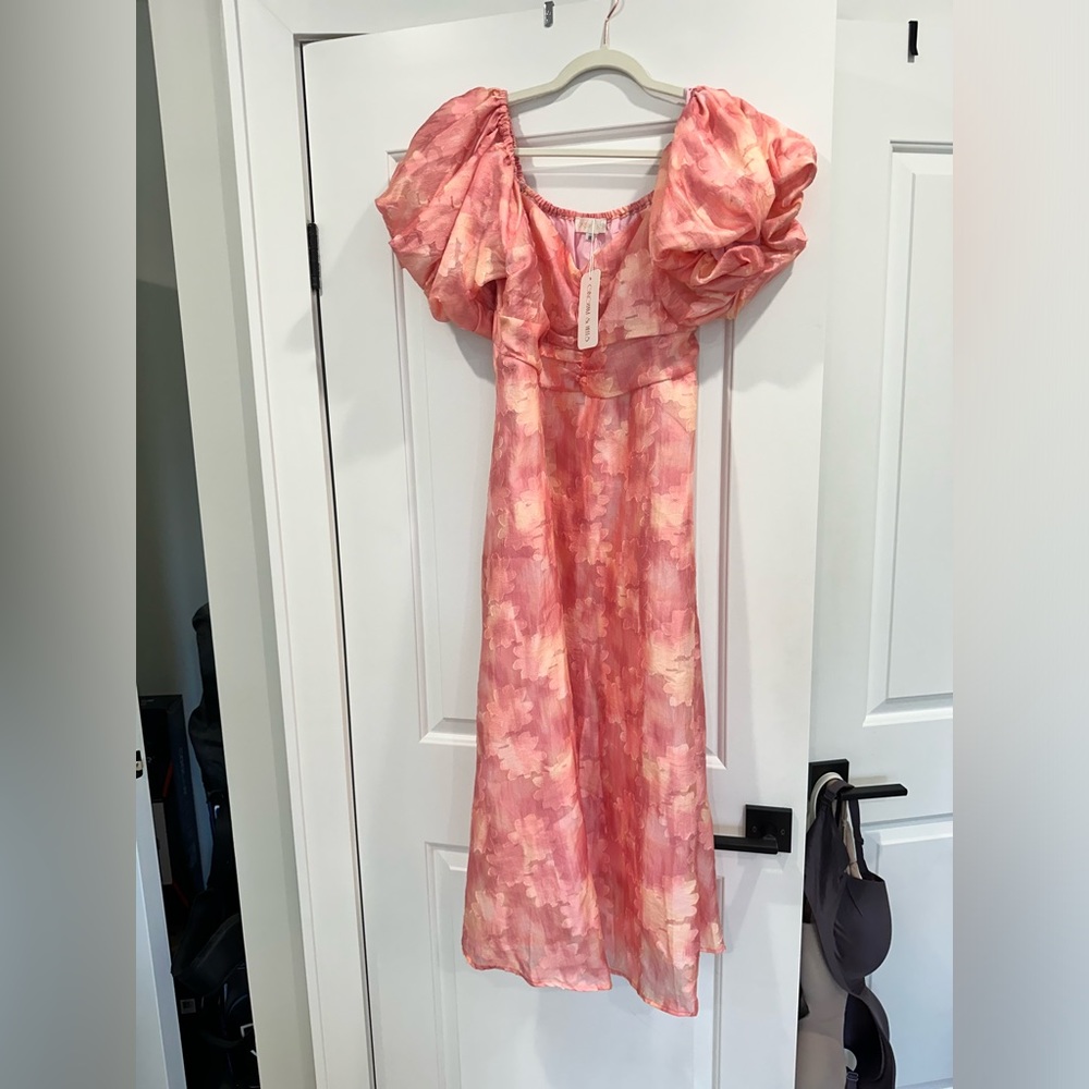 NWT Gingham & Heels Shira Off Shoulder Midi Dress